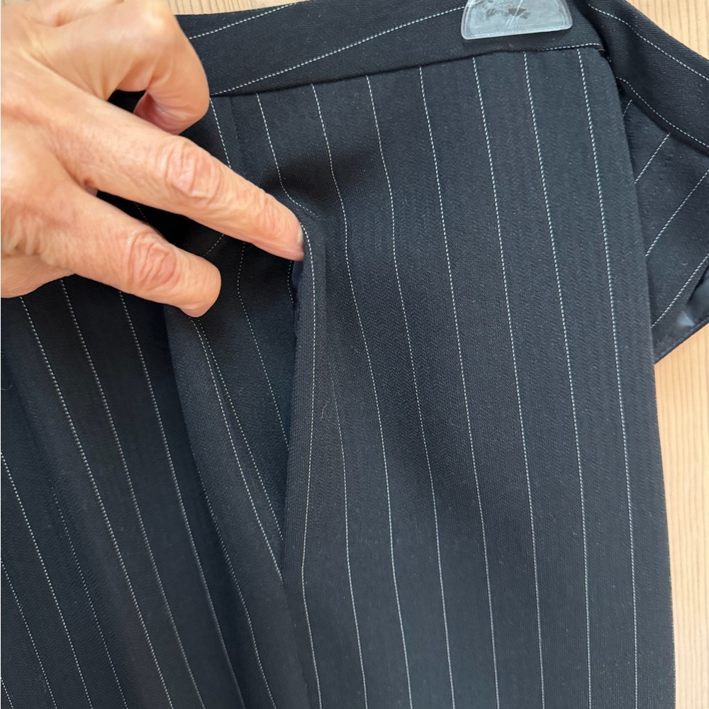Women's Black Pinstripe Suit Jacket & Pants - Picture 6 of 10